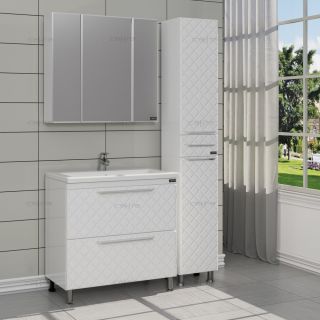 Зеркальный шкаф СанТа Стандарт 113010 80см белый